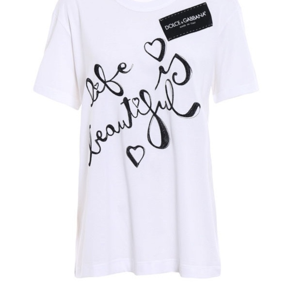 Dolce & Gabbana Life Is Beautiful T-Shirt Graphic Tee Sold Out Size 40 Large